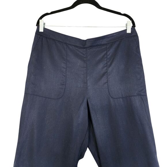 Banana Republic Factory Womens Pull On Taper Pants Size 14 Navy Blue Lightweight - Picture 2 of 12